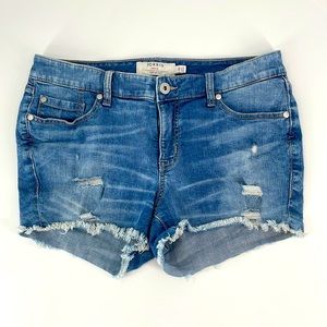 Torrid First In Fit Distressed Blue Jean Denim Shorts Women's 10
